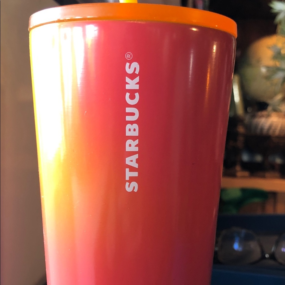 💋STARBUCKS Sunset Gradient Tumbler with Straw ❤️🍑